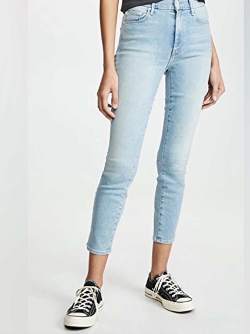 MOTHER High Waisted Looker Crop Light Blu Skinny Jeans Swimming Pool Sunday 25